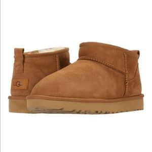 Uggs Classic Ultra Mini Sheepskin Ankle Boots, Chestnut Size 7